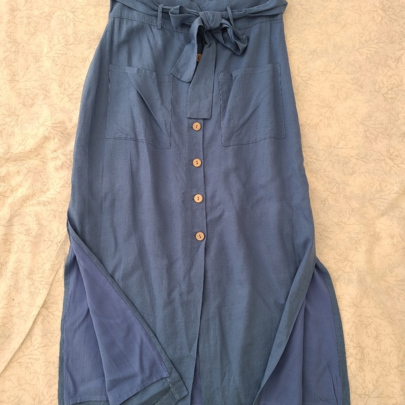 New without tag Rayon linen front button closure midi skirt - Picture 3 of 6